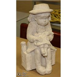 LITTLE GIRL WITH DOLL FIGURE 12" TALL