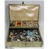 Image 1 : VINTAGE JEWELRY BOX  AND JEWELRY CONTENTS