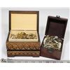 Image 1 : JEWELRY & RING BOX WITH GOLD TONE JEWELRY