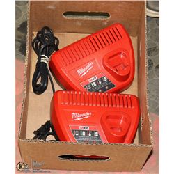 2 MILWAUKEE M12 CHARGERS