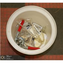BREWING BUCKET WITH WINE AND BEER MAKING SUPPLIES