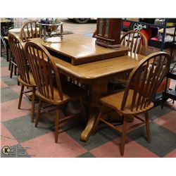 OAK DINING TABLE, 90X40 MAX, 60X40 MIN, 2  15 X 40