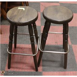 LOT OF 2 DARK BROWN  BAR STOOL