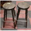 Image 1 : LOT OF 2 DARK BROWN  BAR STOOL