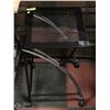 Image 1 : GLASS TOP TABLE, 19(W)X16(D)X22(H), METAL