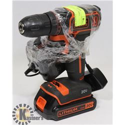 BLACK/DECKER 3/8" DRILL WITH LITHIUM BATTERIES