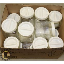 GLASS CANISTERS- ASSORTED 19 PIECES