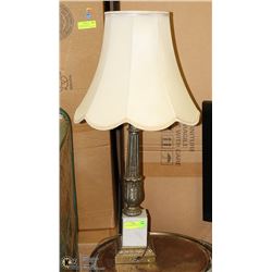 VINTAGE MARBLE & BRASS LAMP 33" TALL