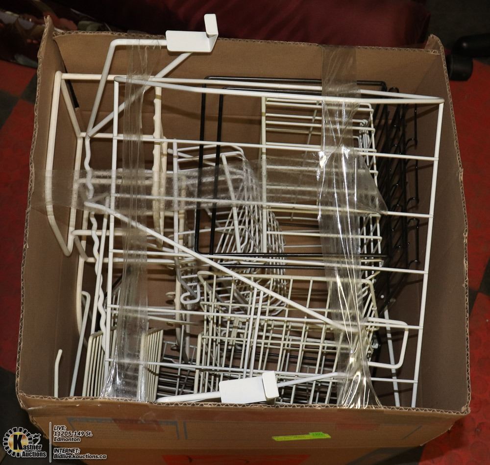 WIRE RACK STORAGE ORGANIZERS- BOX LOT