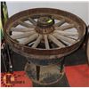 Image 2 : ANTIQUE WAGON WHEEL WITH BASE