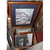 Image 1 : BOX WITH 7 WOOD FRAMED PICTURES INCL.