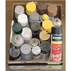 BOX OF ASSORTED SPRAY PAINTS