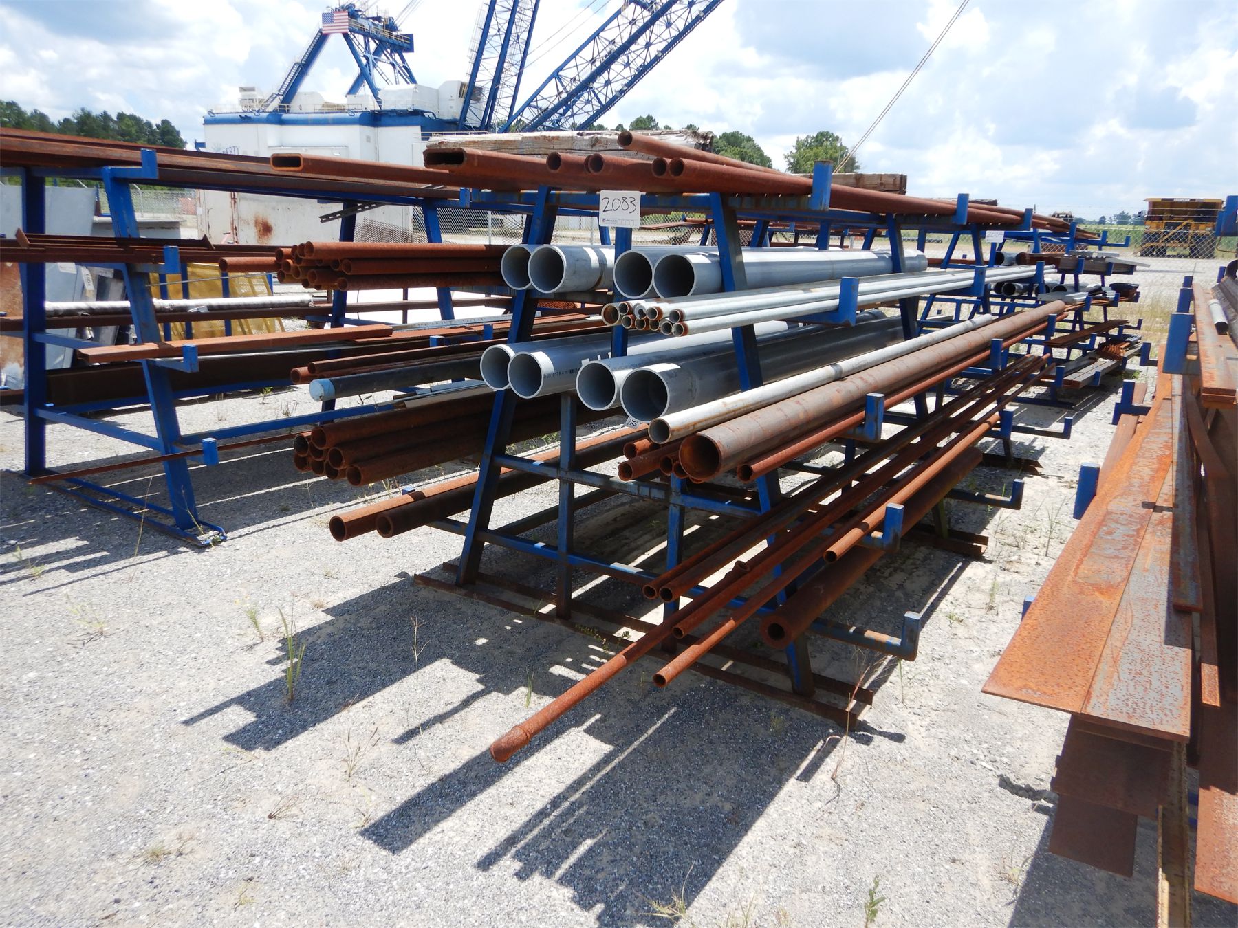METAL RACK W/ MISC METAL PIPE Shop Equipment J.M. Wood Auction