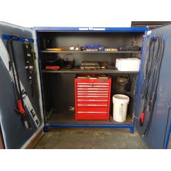 STRONGHOLD  STORAGE CABINET W/ WELDING TOOLS Shop Equipment