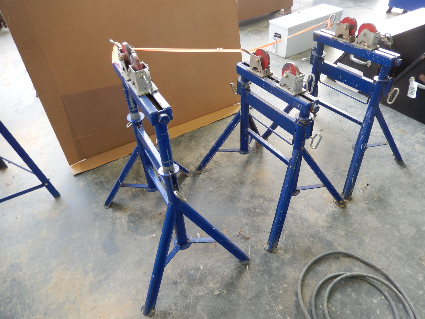 (3) Pipe Roller Stands Shop Equipment J.M. Wood Auction Company, Inc.