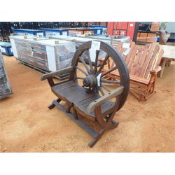 TEAKWOOD WAGON WHEEL BENCH Miscellaneous