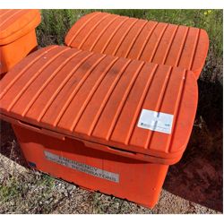 2-Heavy duty plastic storage containers 23" W x 44"L x 25" D Miscellaneous