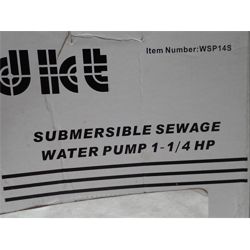 1- 1/4 HP SEWAGE WATER  SUBMERSIBLE PUMP Miscellaneous