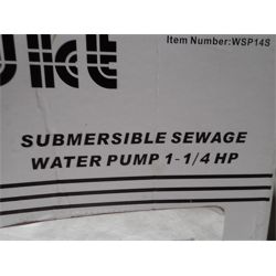 1- 1/4 HP SEWAGE WATER  SUBMERSIBLE PUMP Miscellaneous