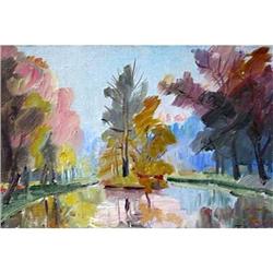 "Early morning" oil in impressionism style. #945620