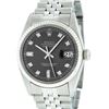 Image 1 : Rolex Mens Stainless Rhodium Diamond 36MM Datejust Wristwatch