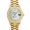 Image 2 : Rolex Ladies 18K Yellow Gold Mother Of Pearl Diamond President Wristwatch With R