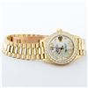 Image 4 : Rolex Ladies 18K Yellow Gold Mother Of Pearl Diamond President Wristwatch With R