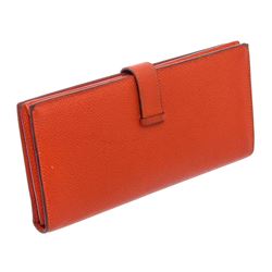 Hermes Orange Epsom Leather Bearn Wallet