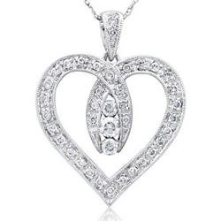 14k White Gold 0.52CTW Diamond Pendant, (I1-I2/H-I)