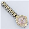 Image 9 : Rolex Ladies 2 Tone 14K Pink MOP Diamond Lugs & Pyramid Datejust Wriswatch