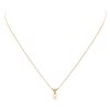 Image 1 : 0.03 ctw Diamond and Pearl Pendant with Chain - 14KT Yellow Gold