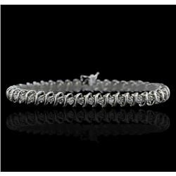 14KT White Gold 3.37 ctw Diamond Tennis Bracelet