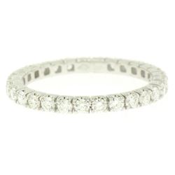18K White Gold 1.0 ctw F VS1 Round Brilliant Prong Set Diamond Eternity Band Rin