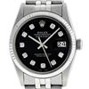 Image 1 : Rolex Mens Stainless Steel Black Diamond 36MM Datejust Wristwatch