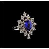Image 1 : 14KT White Gold 2.45 ctw Tanzanite and Diamond Ring