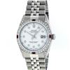 Image 2 : Rolex Mens Stainless Steel Diamond Lugs & Ruby Datejust Wristwatch