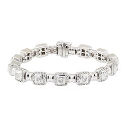 4.20 ctw Diamond Bracelet - 18KT White Gold