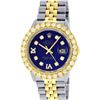 Image 1 : Rolex Mens 2 Tone Blue VS 4 ctw Beadset Diamond Datejust Wristwatch with Rolex B