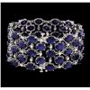 Image 2 : 93.96 ctw Sapphire and Diamond Bracelet - 14KT White Gold