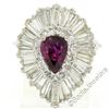 Image 1 : 14kt White Gold 5.40 ctw Pear Ruby and Diamond Ballerina Cocktail Ring