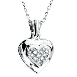 14k White Gold 0.27CTW Diamond Pendant, (H-I)