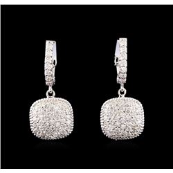 14KT White Gold 1.38 ctw Diamond Earrings