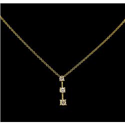 0.40 ctw Diamond Pendant - 14KT Yellow Gold