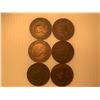 Image 1 : Lot of 6 Canada One Cent 1 Penny King Edward VII 1909
