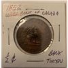 Image 1 : Canada 1852 Token One Half Penny Bank of Upper Canada
