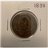 Image 1 : Canada Token 1837 Half Penny Province Du Bas Canada un sous