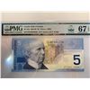 Image 1 : Canada 5 Dollars 2004/5 P 101 Jenkins/Dodge 15 th Label Superb GEM UNC PMG 67 EPQ