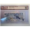 Image 1 : Canada 5 Dollars Bank of Canada 1986 BC-56a Crow Bouey BCS 40 Extra Fine