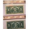 Image 2 : Lot of 2 Canada 1 Dollar 1937 Bank of Canada $1 Gordon Towers Wide Panel BC-21c BCS 25 Very Fine