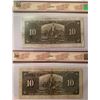 Image 2 : Lot of 2 Canada 10 Dollar 1937 Bank of Canada $10 BC-24b and BC-24c BCS 30 Very Fine